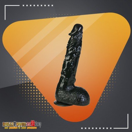 8 inch Black Realistic Non Vibrator With Suction Cup RSNV-018