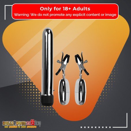 Fun Vibrator and Nipple Clamp Fiery Combo FV-018